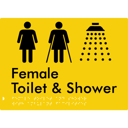 Female Toilet & Shower with Ambulant Facilities - Braille Tactile Signs Aust.