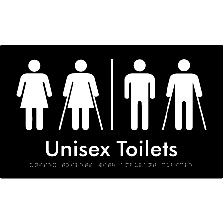 Unisex Toilets with Ambulant Cubicle w/ Air Lock - Braille Tactile Signs Aust.