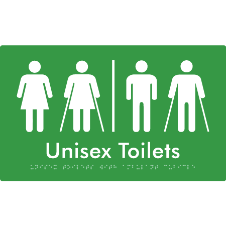 Unisex Toilets with Ambulant Cubicle w/ Air Lock - Braille Tactile Signs Aust.