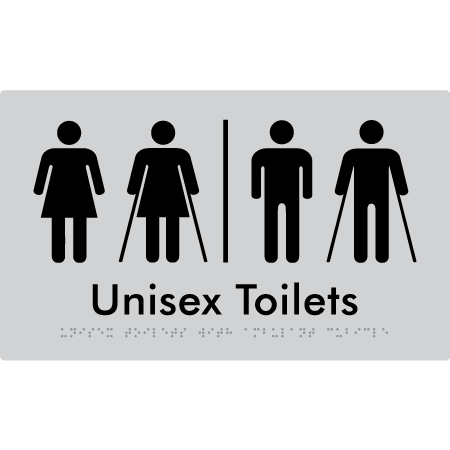 Unisex Toilets with Ambulant Cubicle w/ Air Lock - Braille Tactile Signs Aust.