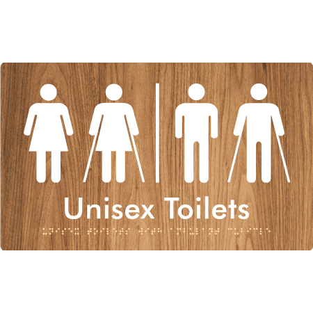 Unisex Toilets with Ambulant Cubicle w/ Air Lock - Braille Tactile Signs Aust.