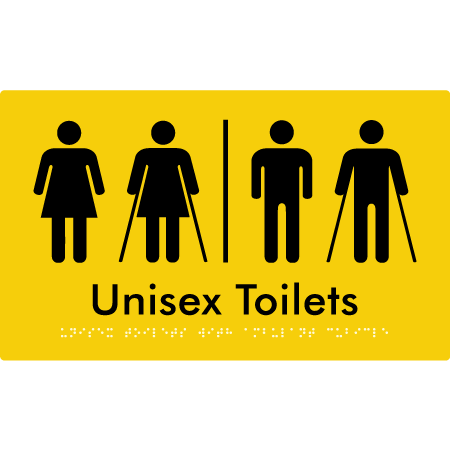 Unisex Toilets with Ambulant Cubicle w/ Air Lock - Braille Tactile Signs Aust.