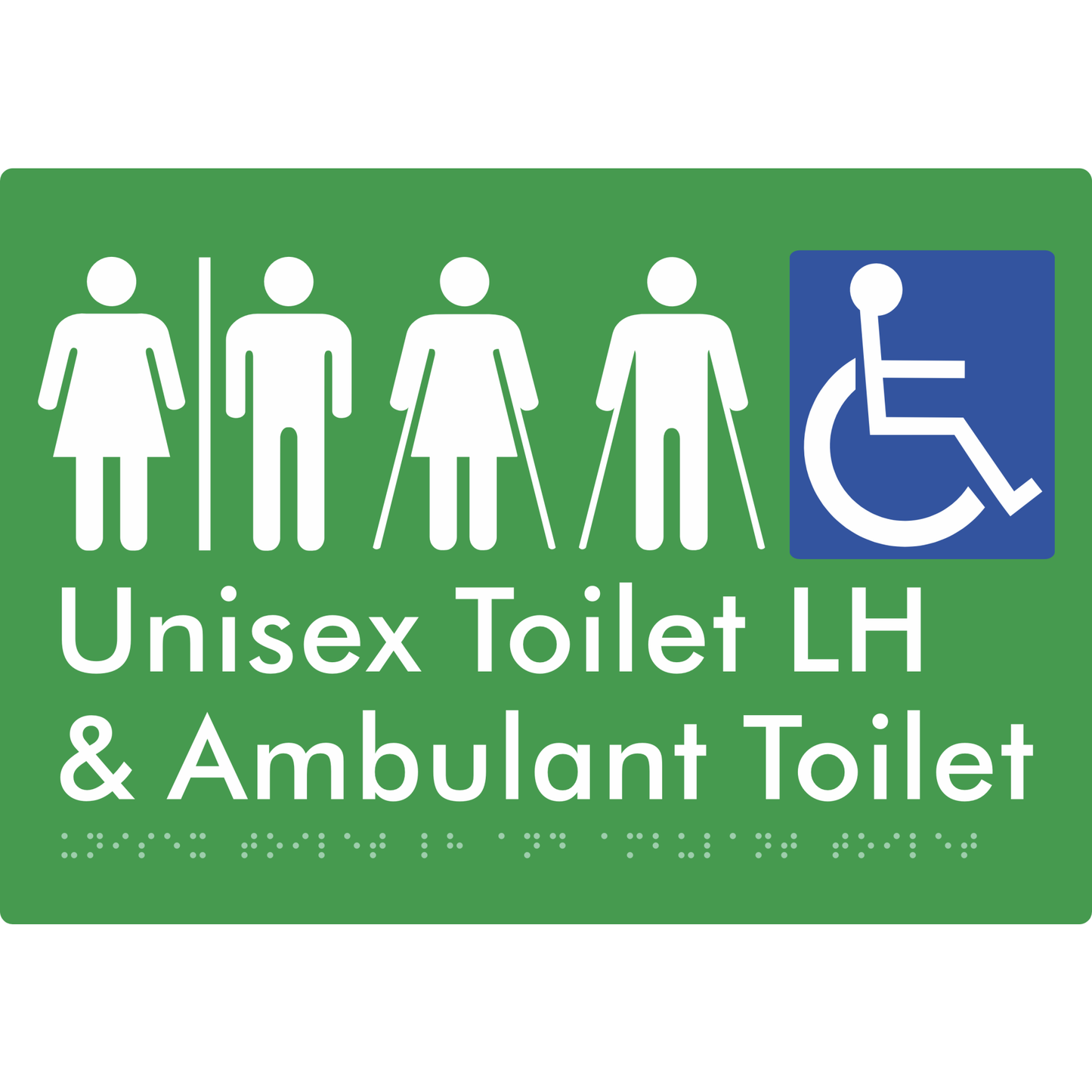 Unisex Accessible Toilet LH and Ambulant Toilet w/ Air Lock - Braille Tactile Signs Aust.