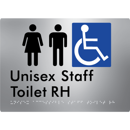 Unisex Accessible Staff Toilet RH - Braille Tactile Signs Aust.