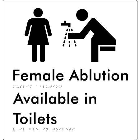Female Ablution Available in Toilets - Braille Tactile Signs Aust.