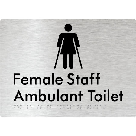 Female Staff Ambulant Toilet - Braille Tactile Signs Aust.