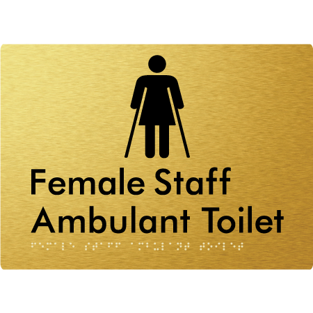 Female Staff Ambulant Toilet - Braille Tactile Signs Aust.