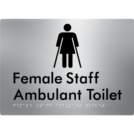 Female Staff Ambulant Toilet - Braille Tactile Signs Aust.