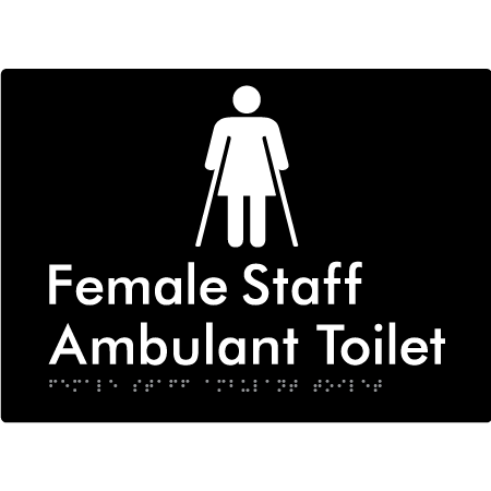 Female Staff Ambulant Toilet - Braille Tactile Signs Aust.
