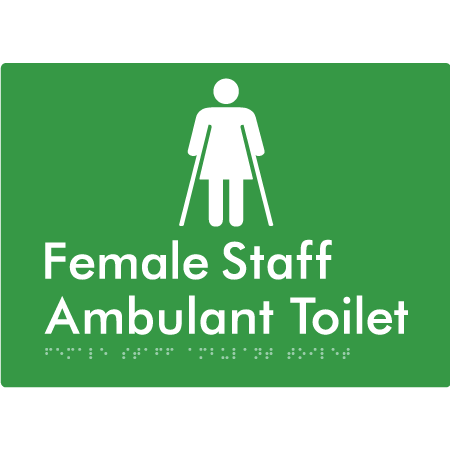 Female Staff Ambulant Toilet - Braille Tactile Signs Aust.