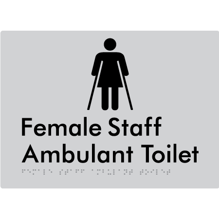 Female Staff Ambulant Toilet - Braille Tactile Signs Aust.