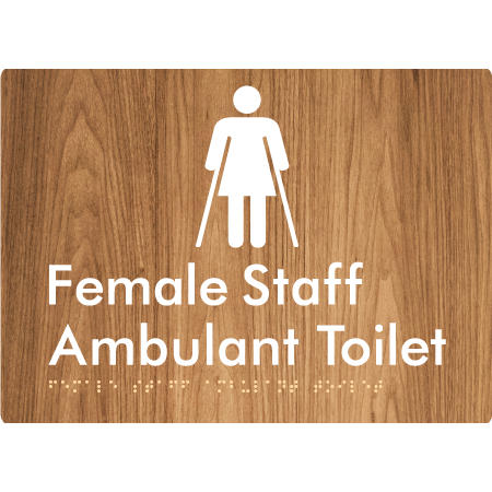 Female Staff Ambulant Toilet - Braille Tactile Signs Aust.