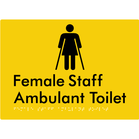 Female Staff Ambulant Toilet - Braille Tactile Signs Aust.