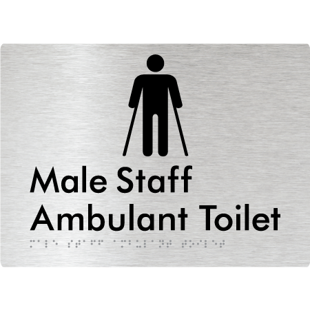 Male Staff Ambulant Toilet - Braille Tactile Signs Aust.