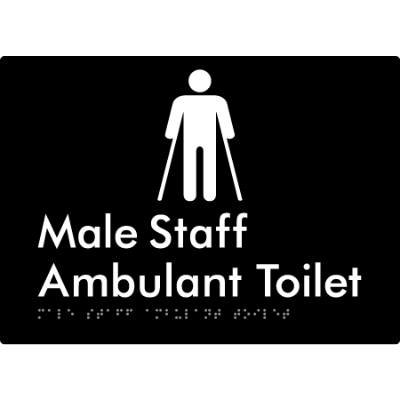 Male Staff Ambulant Toilet - Braille Tactile Signs Aust.