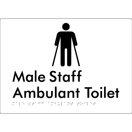 Male Staff Ambulant Toilet - Braille Tactile Signs Aust.