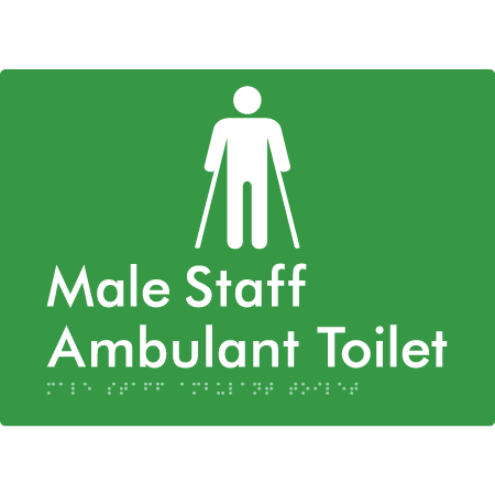 Male Staff Ambulant Toilet - Braille Tactile Signs Aust.