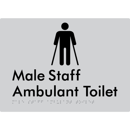 Male Staff Ambulant Toilet - Braille Tactile Signs Aust.