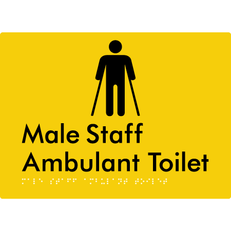 Male Staff Ambulant Toilet - Braille Tactile Signs Aust.