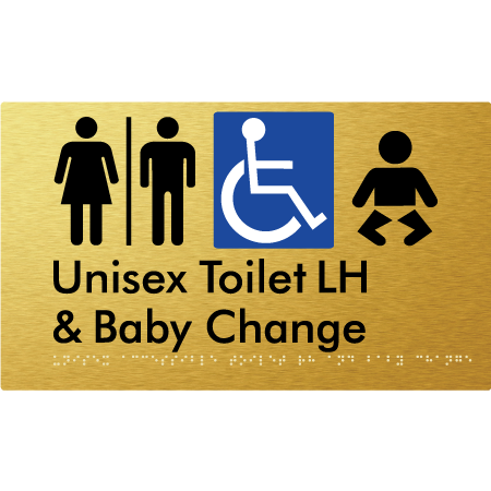 Unisex Accessible Toilet LH and Baby Change w/ Air Lock - Braille Tactile Signs Aust.