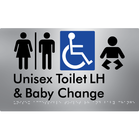 Unisex Accessible Toilet LH and Baby Change w/ Air Lock - Braille Tactile Signs Aust.