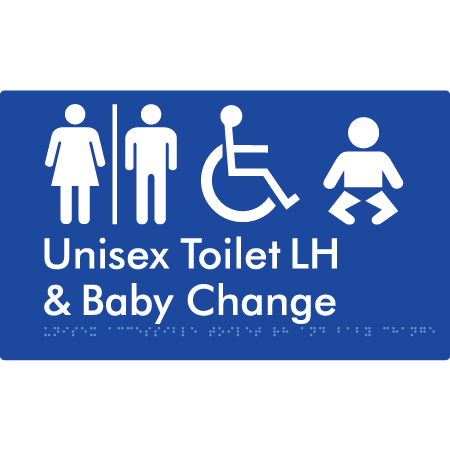 Unisex Accessible Toilet LH and Baby Change w/ Air Lock - Braille Tactile Signs Aust.