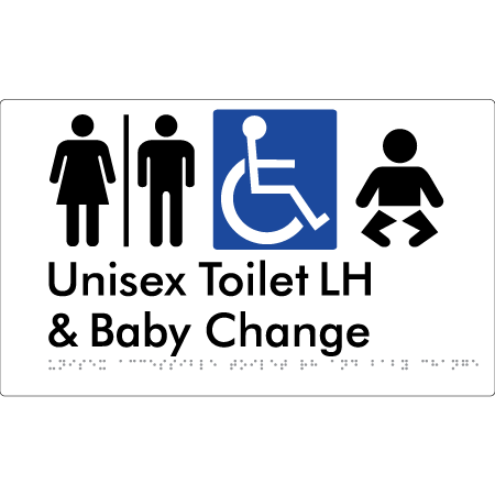 Unisex Accessible Toilet LH and Baby Change w/ Air Lock - Braille Tactile Signs Aust.