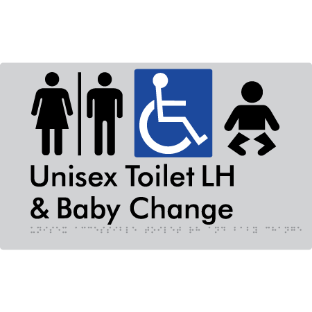 Unisex Accessible Toilet LH and Baby Change w/ Air Lock - Braille Tactile Signs Aust.