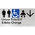Unisex Accessible Toilet LH and Baby Change w/ Large Arrow:
