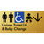 Unisex Accessible Toilet LH and Baby Change w/ Large Arrow: