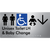 Unisex Accessible Toilet LH and Baby Change w/ Large Arrow: