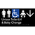 Unisex Accessible Toilet LH and Baby Change w/ Large Arrow: