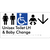 Unisex Accessible Toilet LH and Baby Change w/ Large Arrow: