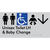 Unisex Accessible Toilet LH and Baby Change w/ Large Arrow: