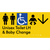 Unisex Accessible Toilet LH and Baby Change w/ Large Arrow: