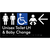 Unisex Accessible Toilet LH and Baby Change w/ Large Arrow: