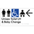 Unisex Accessible Toilet LH and Baby Change w/ Large Arrow:
