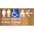 Unisex Accessible Toilet LH and Baby Change w/ Large Arrow: