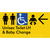 Unisex Accessible Toilet LH and Baby Change w/ Large Arrow: