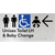 Unisex Accessible Toilet LH and Baby Change w/ Large Arrow: