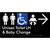 Unisex Accessible Toilet LH and Baby Change w/ Large Arrow: