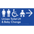 Unisex Accessible Toilet LH and Baby Change w/ Large Arrow: