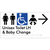 Unisex Accessible Toilet LH and Baby Change w/ Large Arrow: