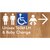 Unisex Accessible Toilet LH and Baby Change w/ Large Arrow: