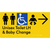 Unisex Accessible Toilet LH and Baby Change w/ Large Arrow: