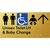 Unisex Accessible Toilet LH and Baby Change w/ Large Arrow: