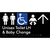 Unisex Accessible Toilet LH and Baby Change w/ Large Arrow: