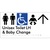 Unisex Accessible Toilet LH and Baby Change w/ Large Arrow: