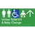 Unisex Accessible Toilet LH and Baby Change w/ Large Arrow: