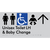 Unisex Accessible Toilet LH and Baby Change w/ Large Arrow: